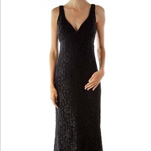 Hugo Buscati black lace gown
